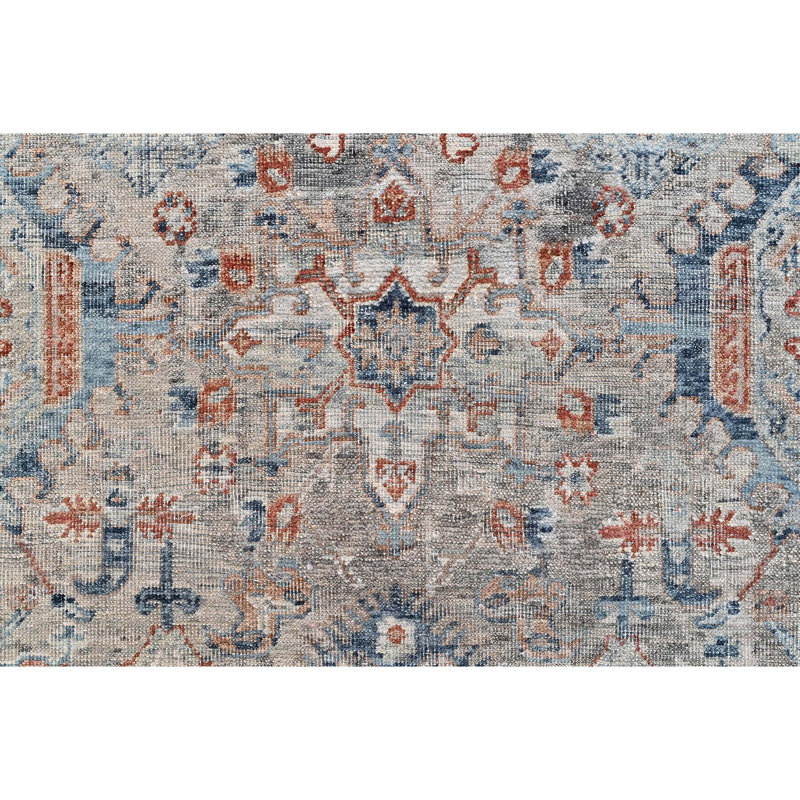 Tapis rectangulaire en laine noué à la main, Rectangle de 5 pi x 8 pi
