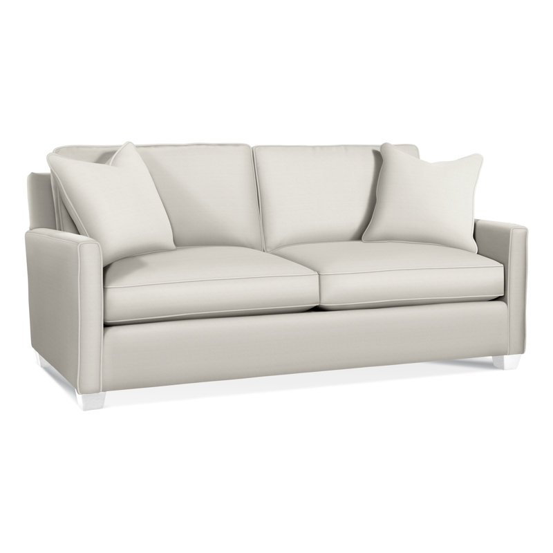 Nicklaus Upholstered 77'' Sofa, Air Dream Mattress, Frost White, Green and Blue Stripe; 0252-54