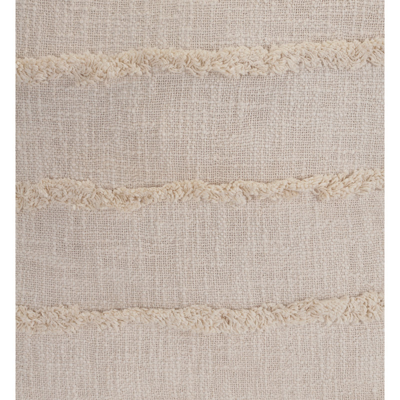 Housse de coussin 100% coton, Polyester/ bourre en polyester, Beige