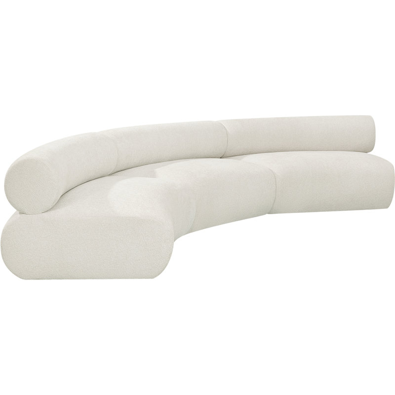 Canapé modulaire rembourré 152 po Bale, Tissu chenille crème