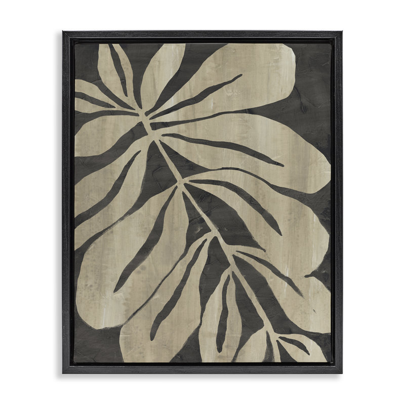 Rustic Leaf Shape Floating Frame, design by June Erica Vess, Jet Black Floater Frame, 21" H x 17" W