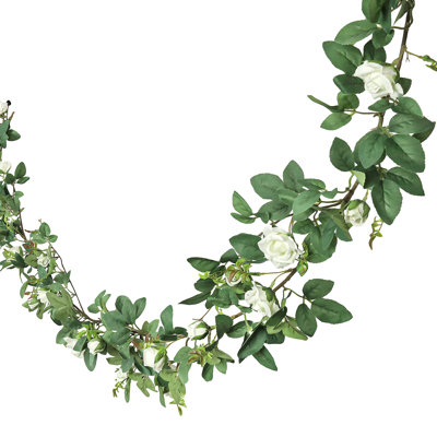 Artificial Tea Rose Flower Garland Hanging Vine