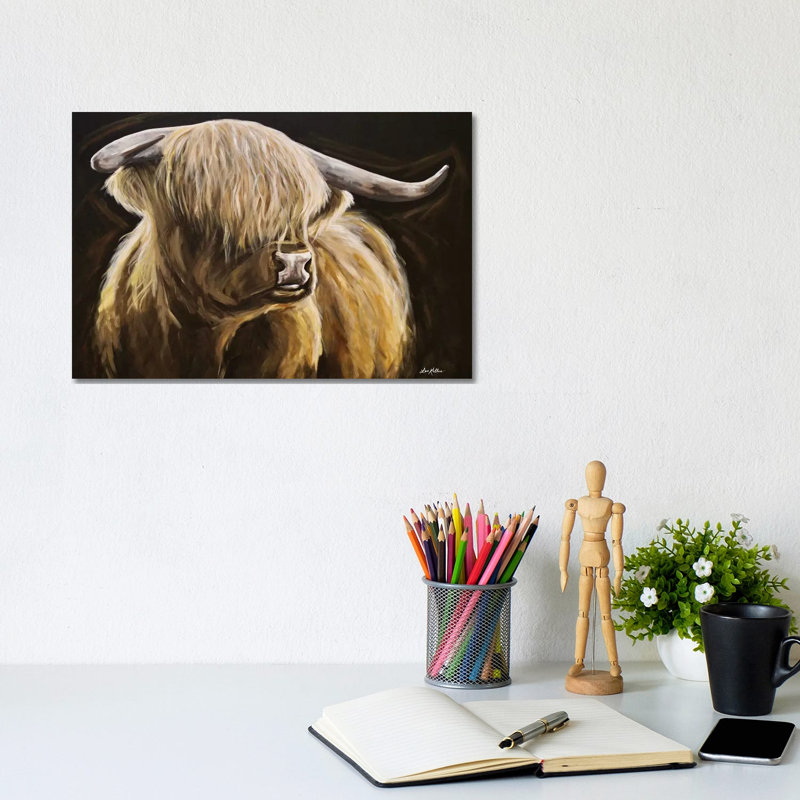 Clyde The Highland Cow - Wrapped Canvas Painting, 20.32 cm H x 30.48 cm W