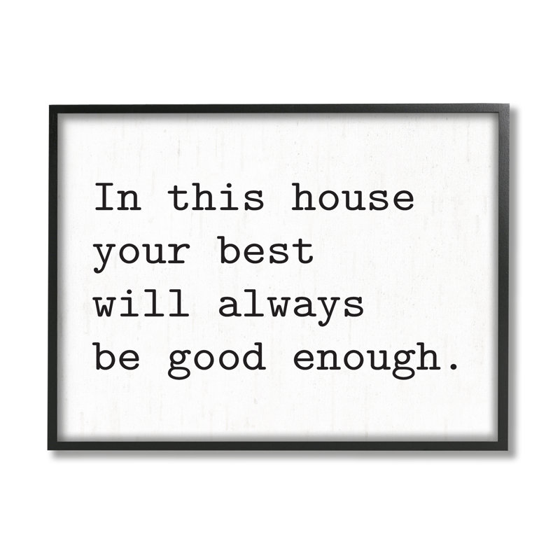 Dans cette maison, citation de famille encourageante, Giclée encadrée noir minuit, H 11 po x l 14 po x P 1,5 po
