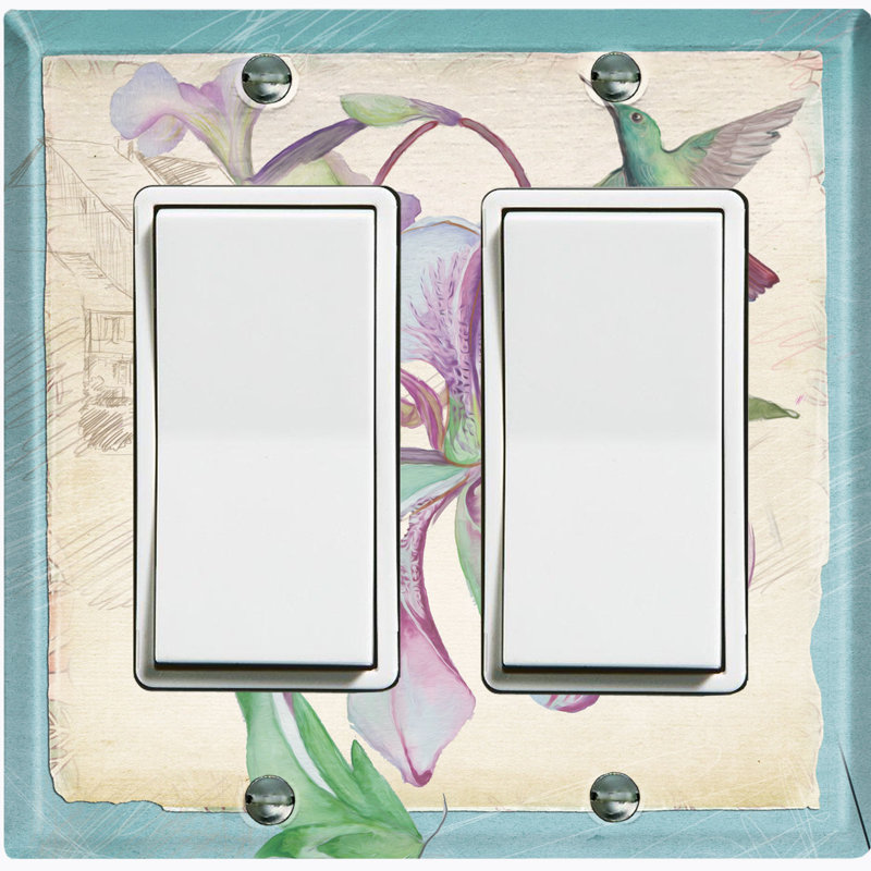 Plaque murale avec interrupteur à bascule 2-fleurs Lily