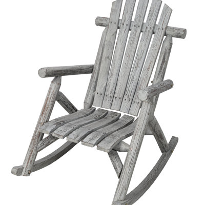 Chaise berçante ergonomique pour l'extérieur en bois de sapin, facile à assembler, pour la cour, le porche et les espaces intérieurs
