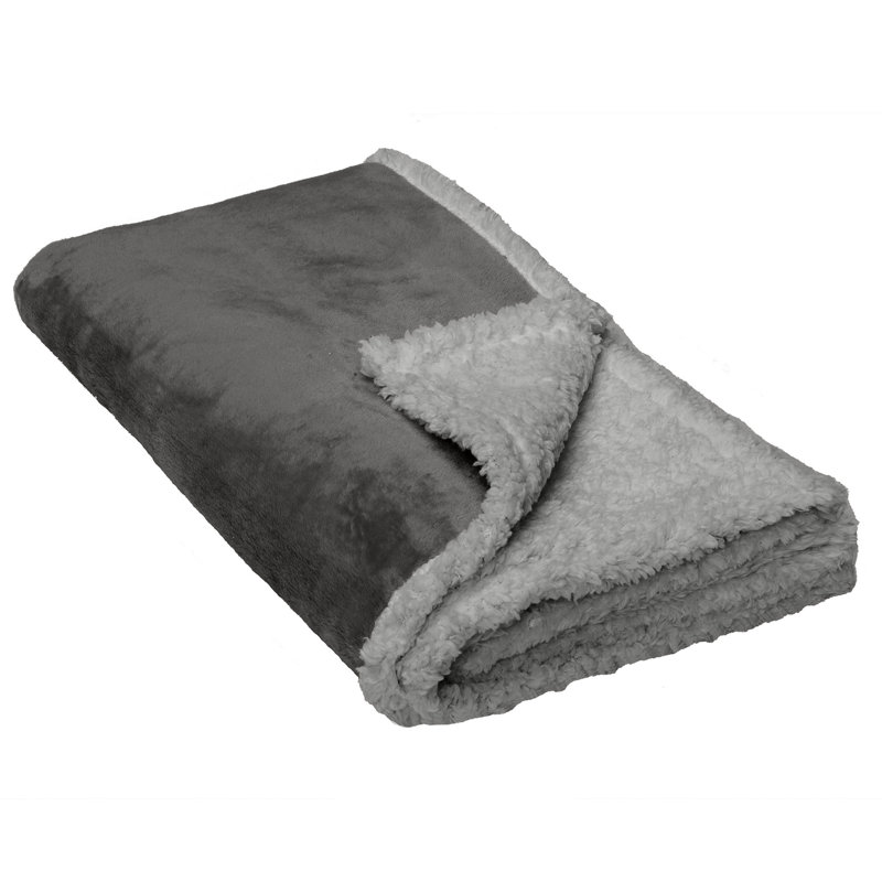 Snuggly & Warm Soft-Edge Warming Waterproof Blanket, 50" x 35", Gray