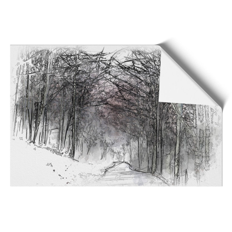 Forest View Sketch - Frameless Print, 21cm H x 30cm W x 0.1cm D
