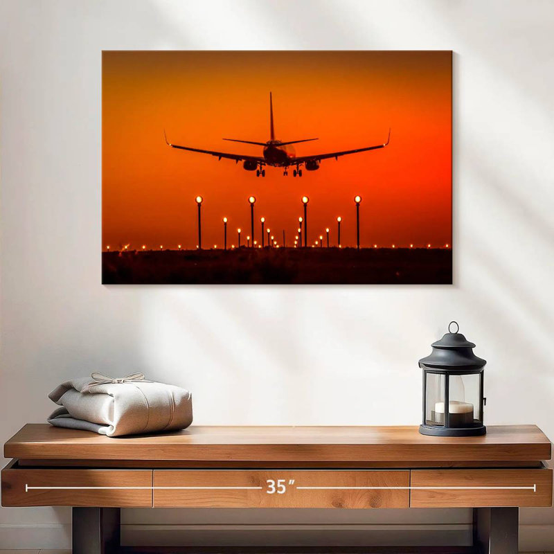 Mehar Landing Private Jet, 16" H x 24" W
