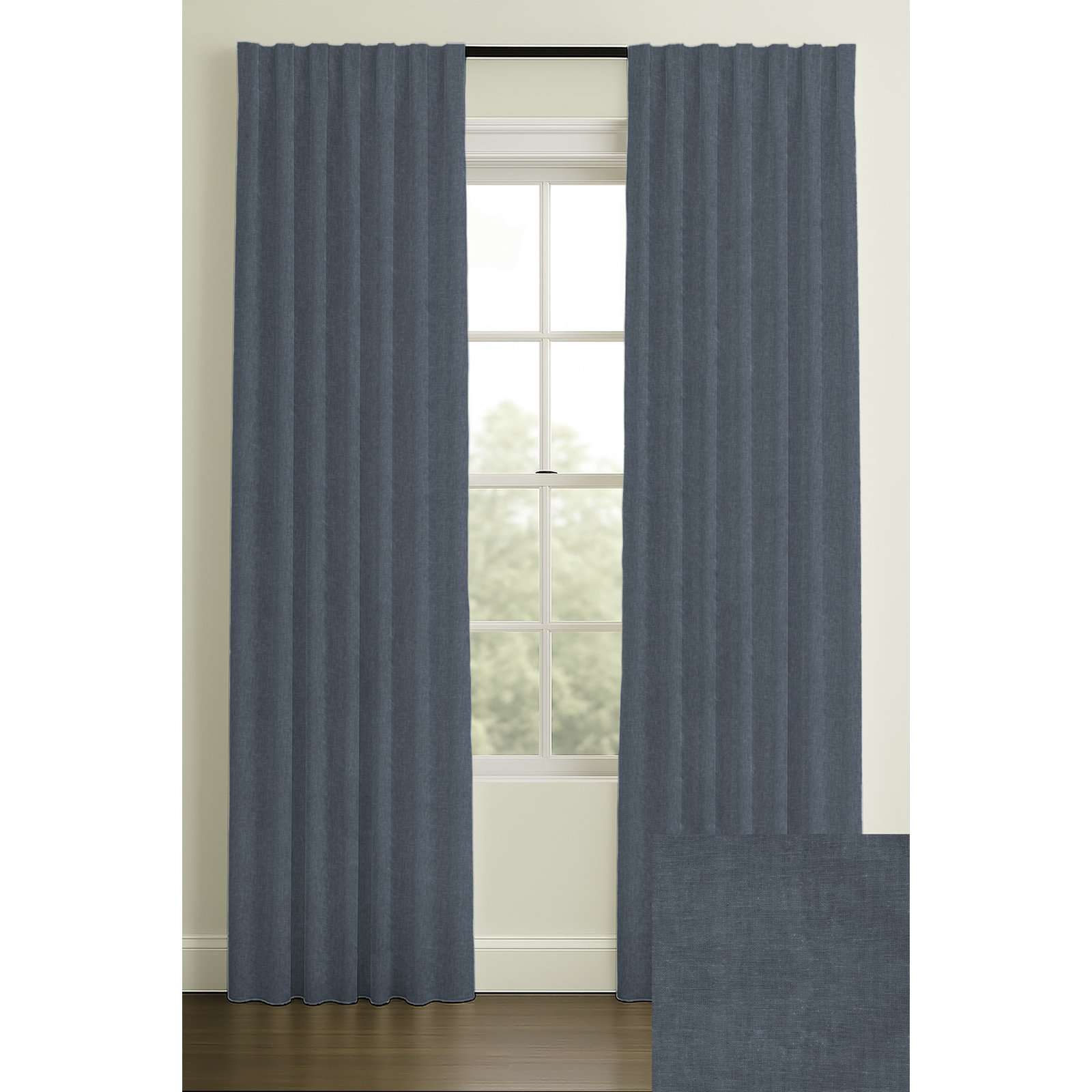 108" Rod Pocket/Back Tab Single Lining Murray Ensign, Inverted Pleat, 33" W x 108" L, Single