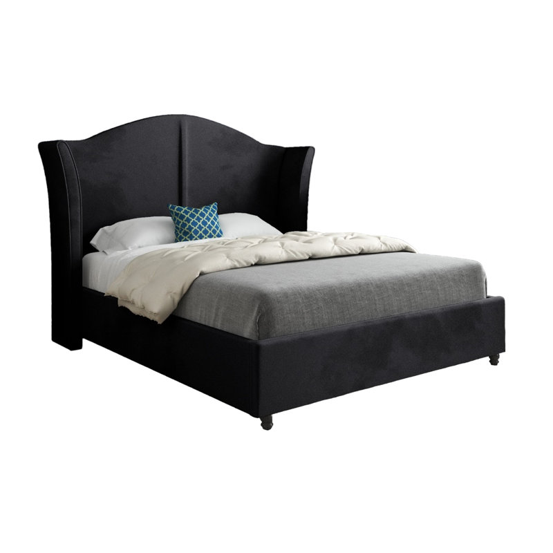 Anastasha Upholstered Bed, Black, Super King (6')