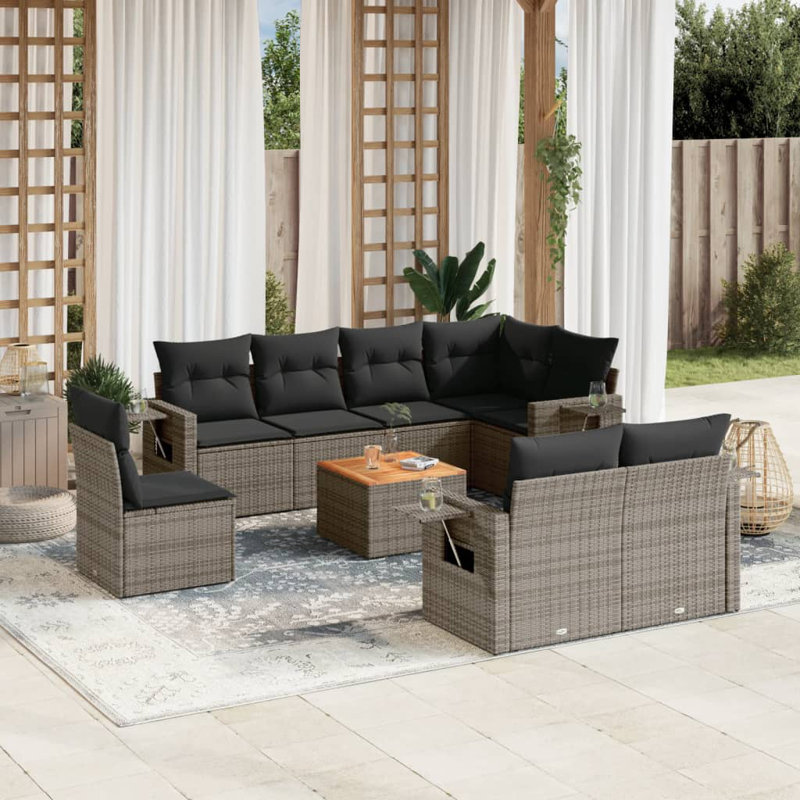 Ensemble de canapé de jardin Vidaxl gris