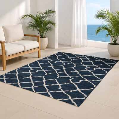 Tapis gris intérieur et extérieur Trellis