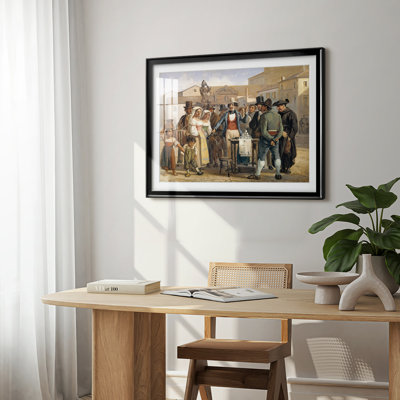 Scene from Roman Street Life (A Mountebank Selling His Wares)-Wilhelm Marstrand-Framed Print with Mat and glass-1839