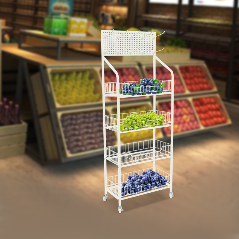 Maurisha 19.68'' W Metal Storage Rack with Wheels, White