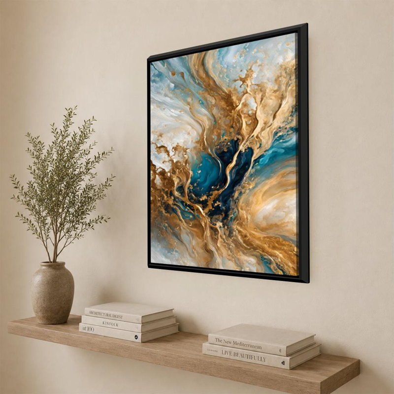 Matthew 3: 16. «Celestial Vision» par Mark Lawrence, H 51,5 po x l 31,5 po x P 2 po, Cadre flottant, Noir