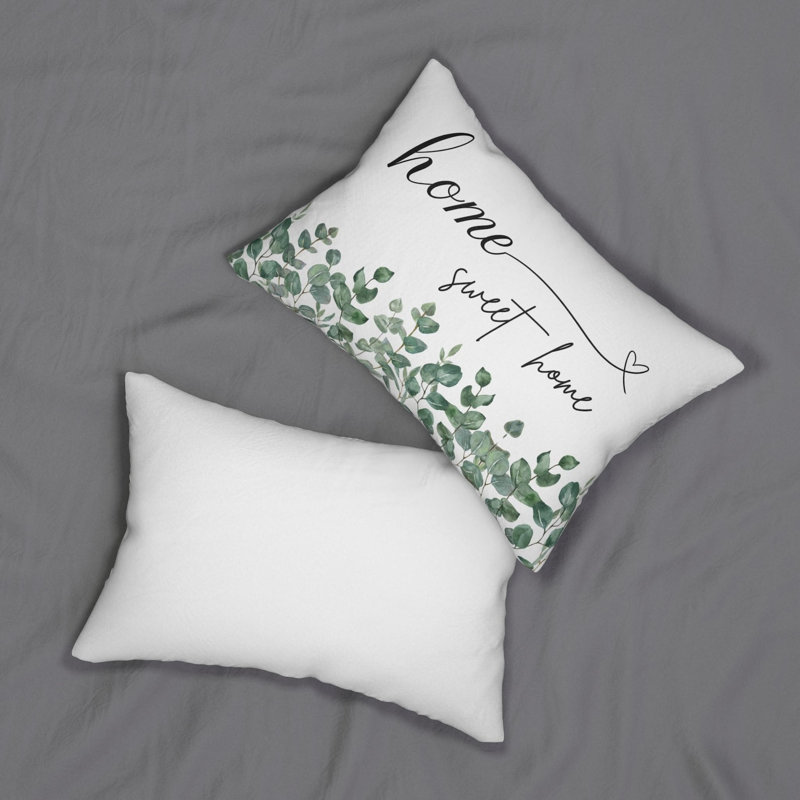 Coussin décoratif Lumabar - Home Sweet Home avec aquarelle d'eucalyptus, Fibre synthétique
