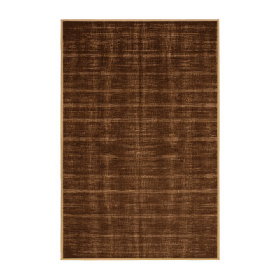 Tapis brun uni lavable à la machine