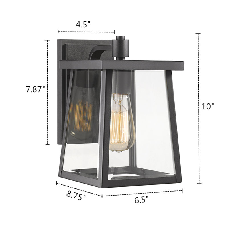 Dunnigan Wall Light, 10" H x 6.5" W x 8.75" D, Textured Black