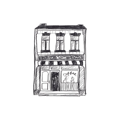 «Shopfront Sketches III» par June Erica Vess - reproduction d'art sur toile tendue