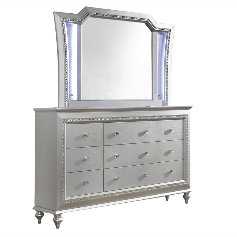 DEL et miroir Kaitlyn avec DEL, Argent argent