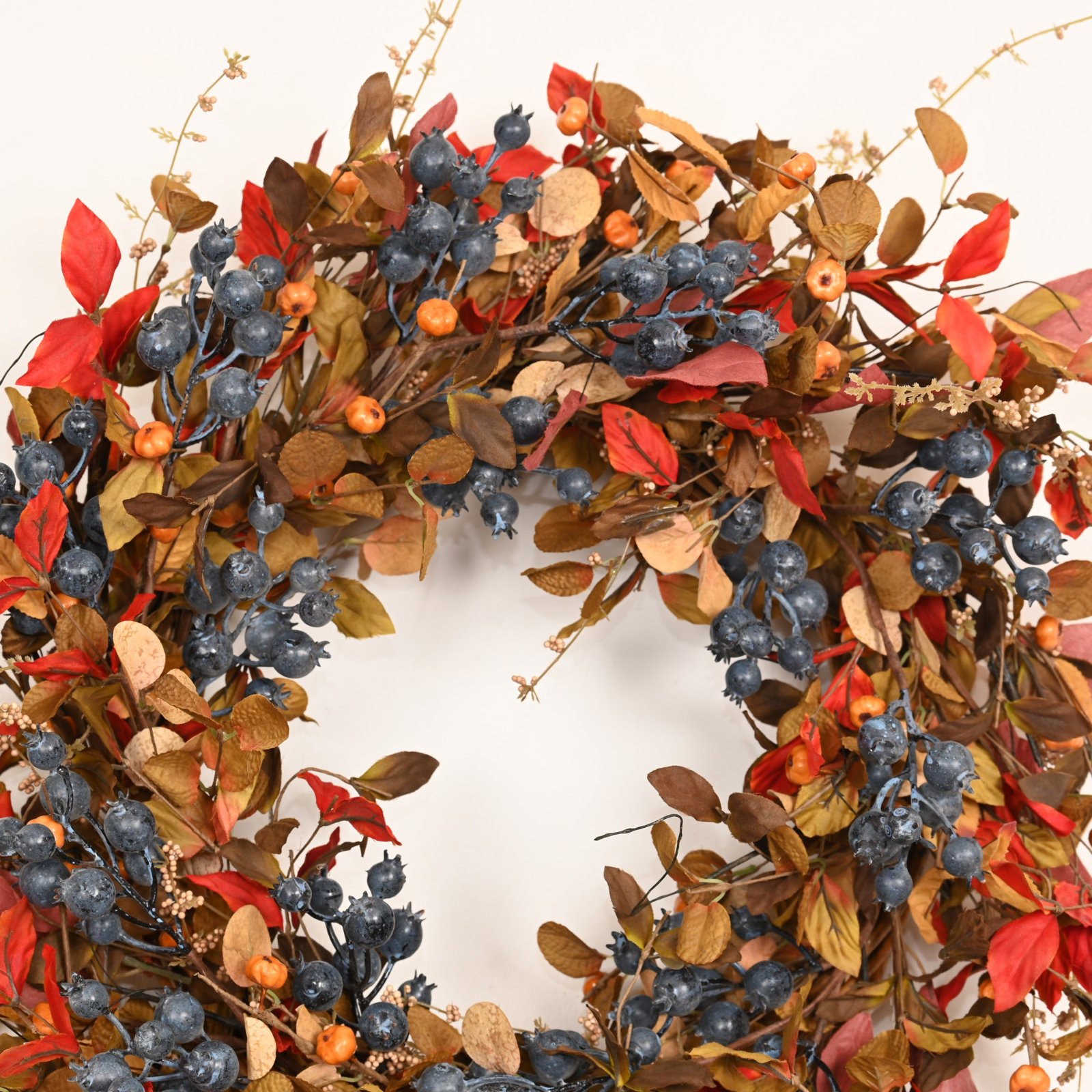 24" Handcrafted Berry No Holiday Wreath