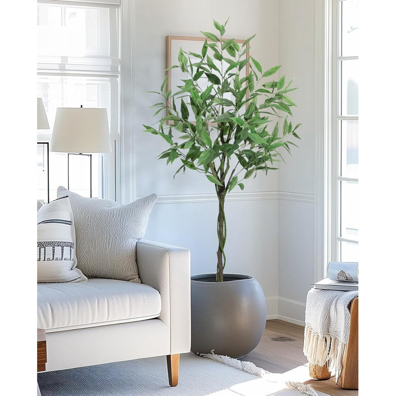 Arbre d'eucalyptus artificiel avec pot d'intérieur pour la maison et le bureau