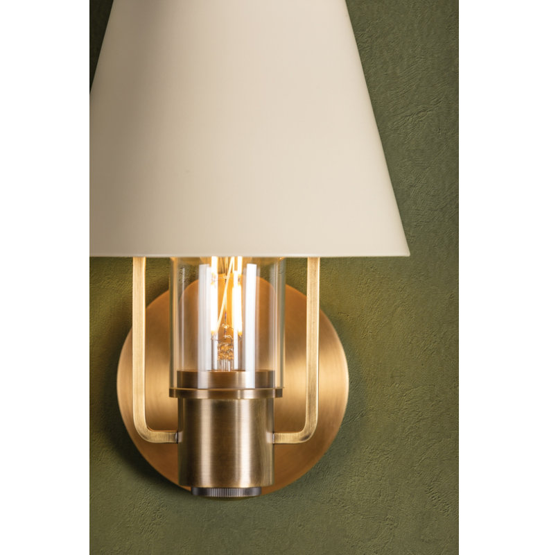 1 - Light Armed Sconce, Patina Brass