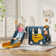 4 in 1 Toddler Slide, Kids Slide with Climber and Bus Playhouse Outdoor Indoor Slide Playset
