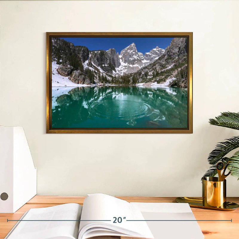 Delta Lake Grand Teton, Cadre flottant doré, 13 po x 9 po