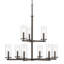 Lustre 9 lumières 32,5 "à 2 niveaux-2069604121