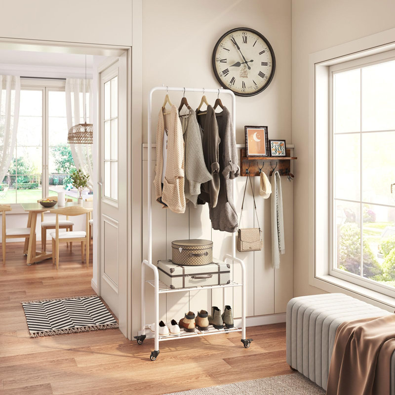Metal Coat Rack, White