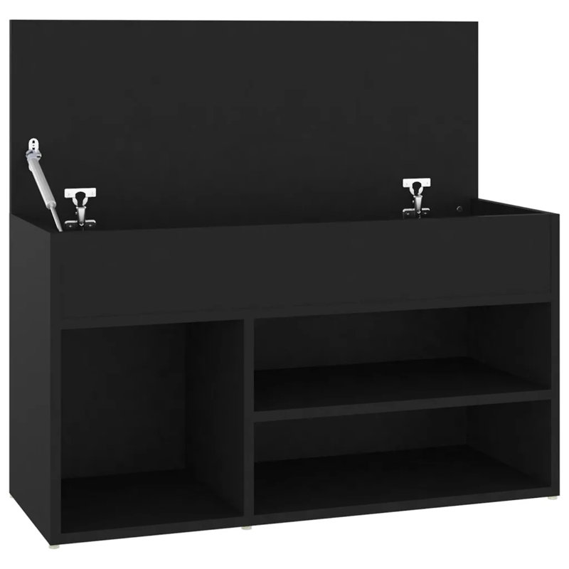 5 Pair Shoe Storage Bench, Black