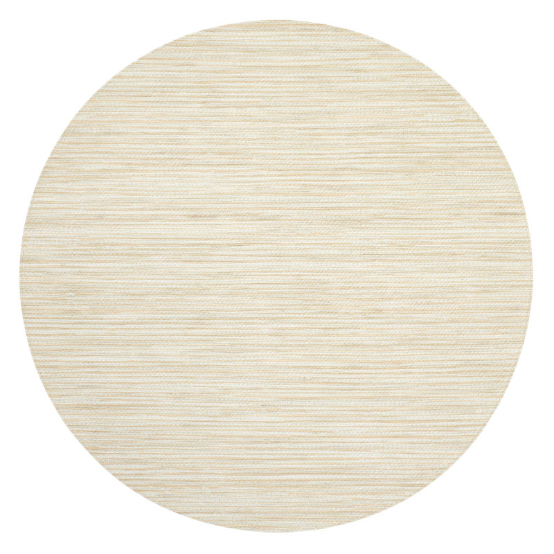 Grasscloth 100% Pthalate-free Vinyl Round Placemats, Ecru