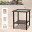 Table basse d'extérieur brun en osier pour table d'appoint 2 couches