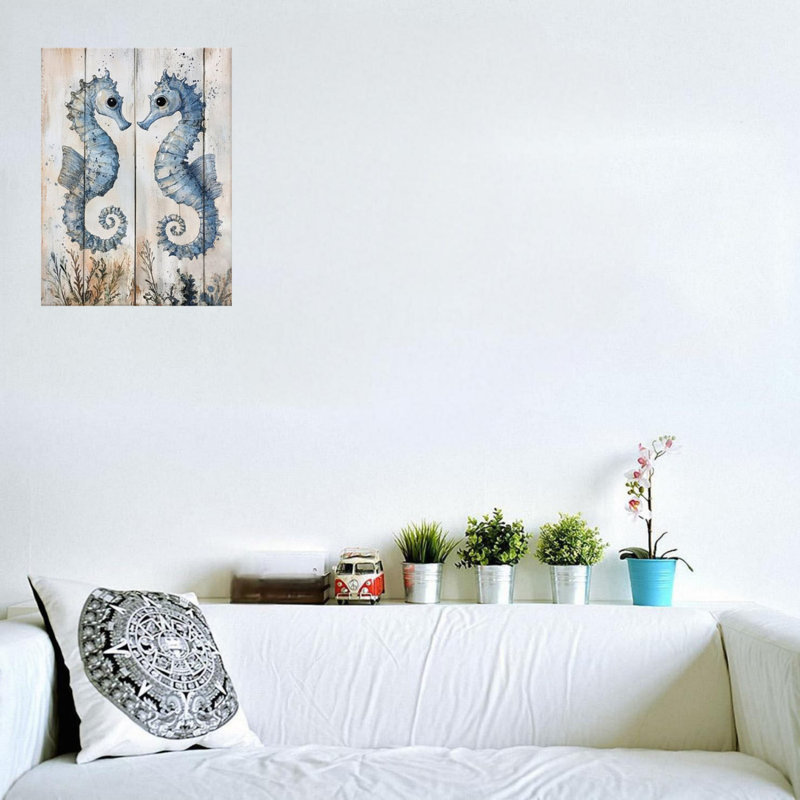 Art mural en toile 16 "x 20" Ocean Beach Seahorse