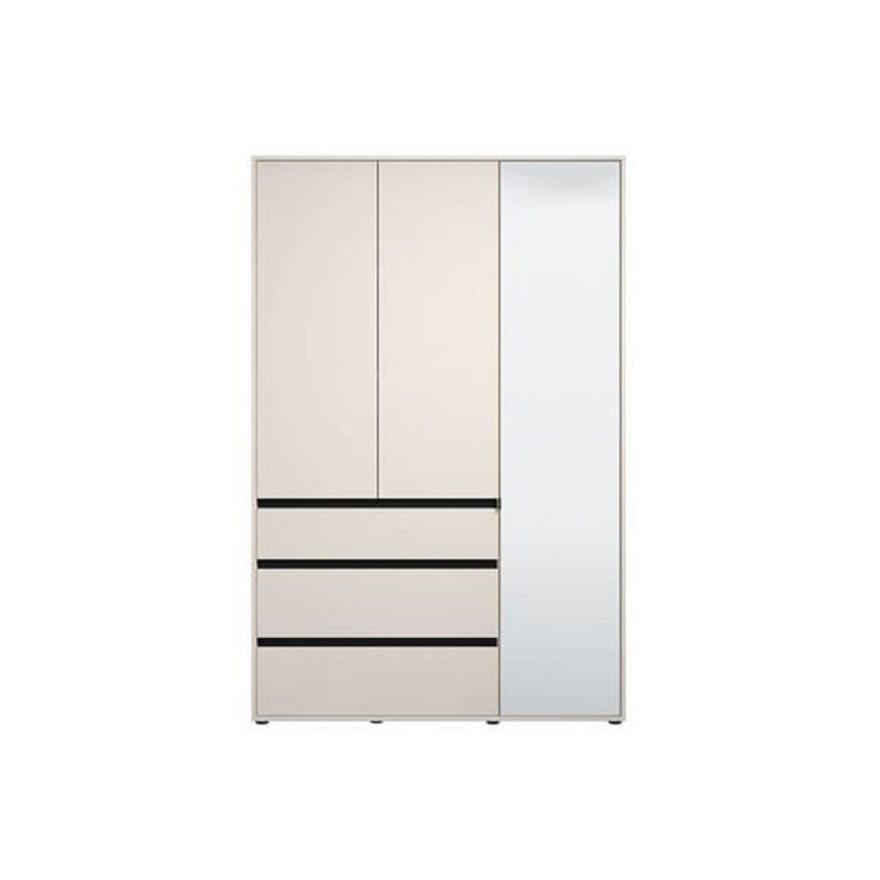 4 Door Manufactured Wood Wardrobe, Cream