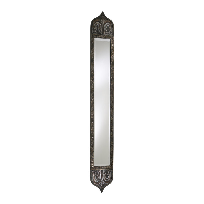 Verde Skinny Tall Rectangle Metal Beveled Mirror