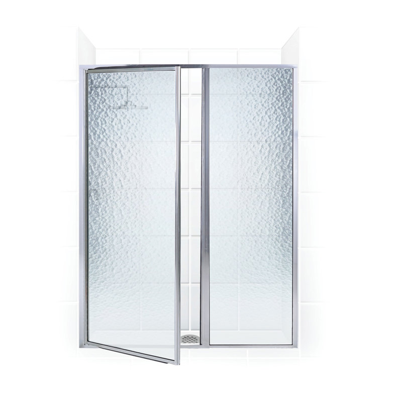 Legend Series Framed - W x 69'' H Hinged Door Framed Shower Door with, Brite Silver (Chrome), Clear