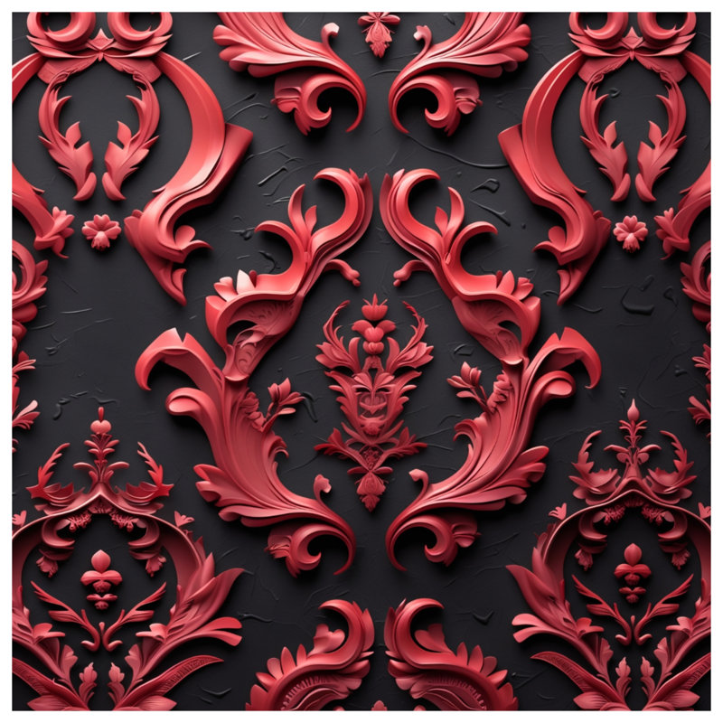 Red Ornate Patterns Blankets, 60in W x 80in H