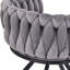 Chaises pivotantes en velours capitonné clair de luxe clair - Sièges d'appoint rembourrés en métal moderne-1975104617-1975104619