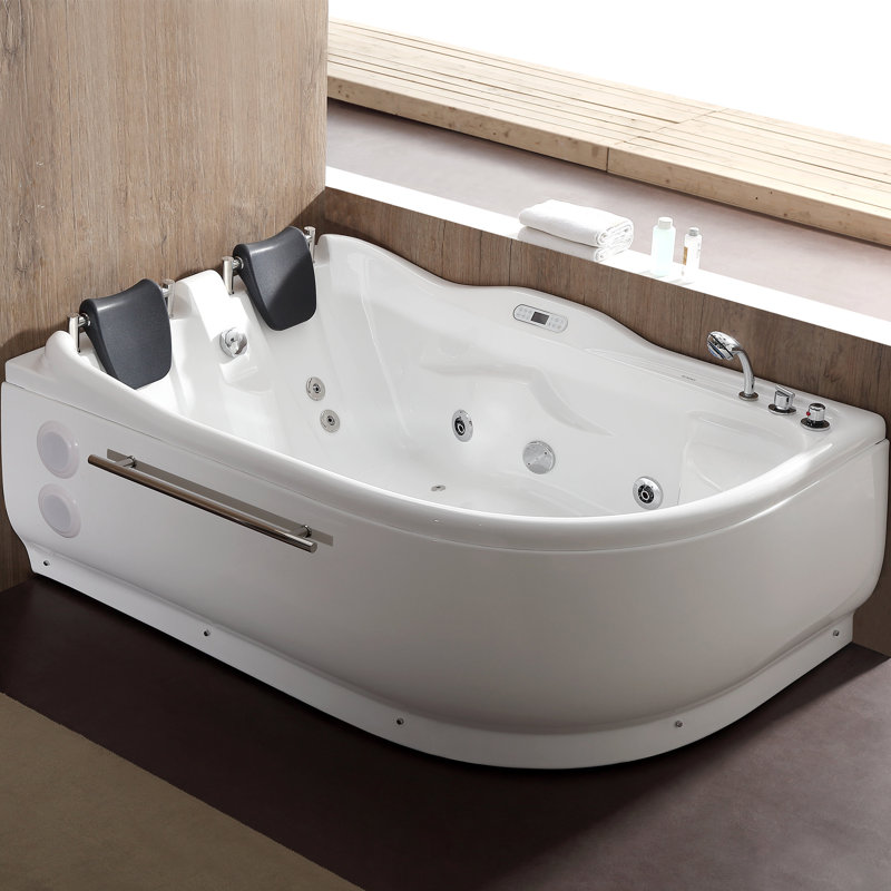 Baignoire tourbillon d'angle 70,9 "x 47,25", Droite