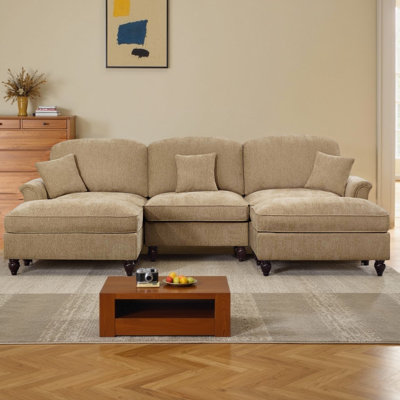 Canapé modulaire en U avec 2 repose-pieds CloudHaven Classic - Cloud Cloud Chenille