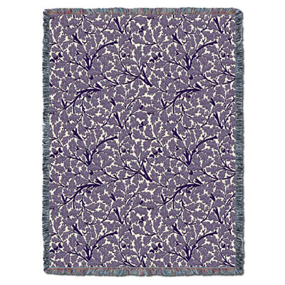 Pure Country Weavers William Morris Oak Tree Purple Blanket XL - Arts & Crafts - Gift Tapestry Throw Woven from Cotton - Made in the USA (82x62)