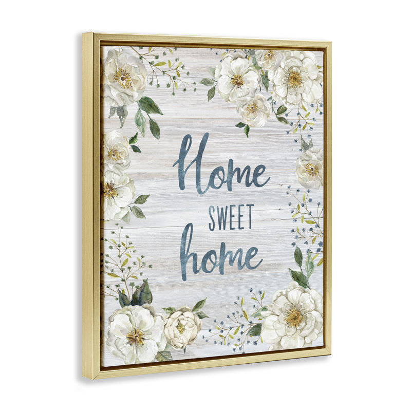 Art mural sur toile Sweet Home Shabby Elegance Floater par Carol Robinson, Cadre flottant métallique doré, H 31 po x l 25 po
