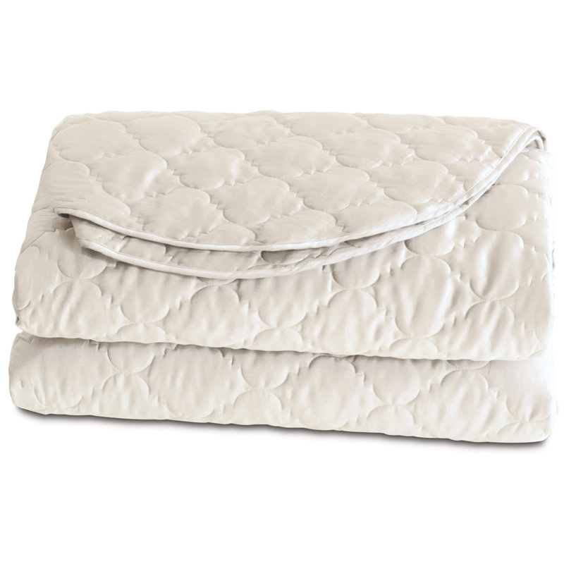 Viola Modern & Contemporary Sateen Coverlet, Cal. King Coverlet, Ivory
