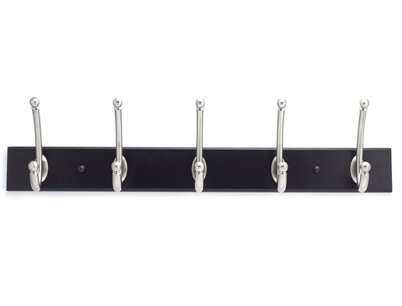 Porte-manteau mural contemporain, Noir / Nickel brossé