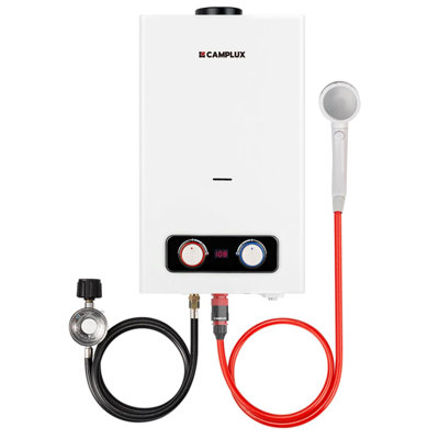 Chauffe-eau extérieur portatif sans réservoir au propane CAMPLUX Pro 2,64 GPM 68 000 BTU avec affichage DEL