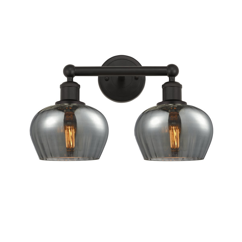 Éclairage pour meuble-lavabo 2 lumières 15,5 pouces Noille, Plaqué couleur fumée, Bronze huilé
