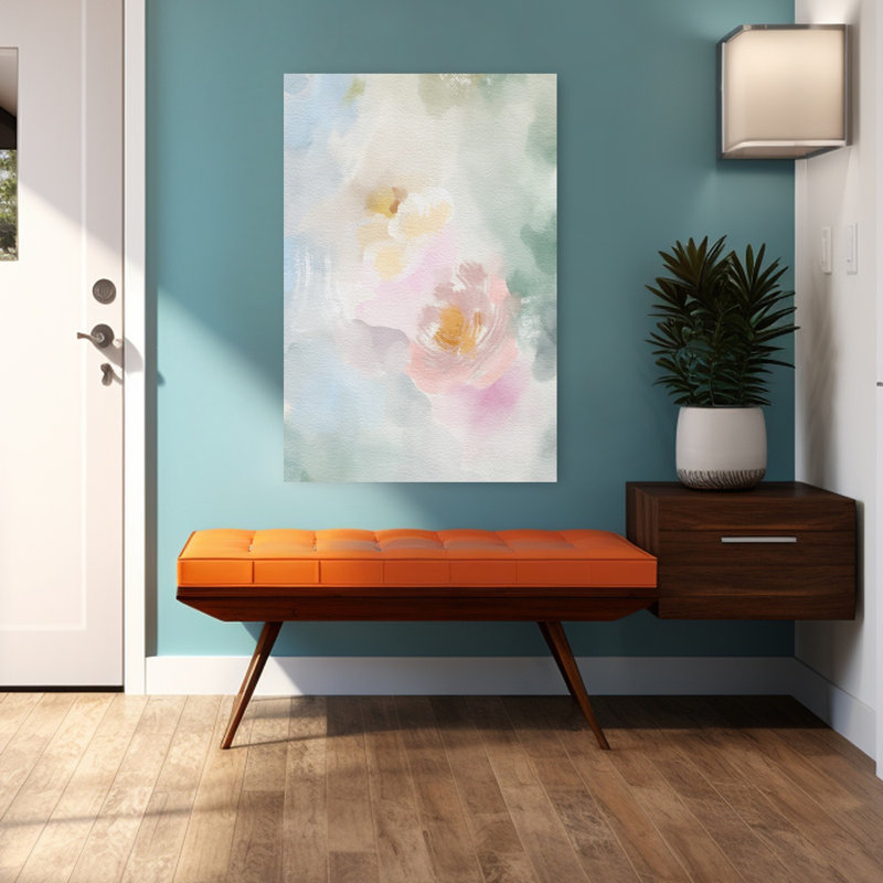 Art contemporain, art floral abstrait contemporain, H 48 po x l 32 po